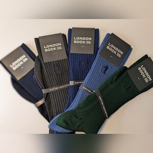 London Sock Co. Men's Luxury Ribbed Dress Socks - NWT Multi-Pack